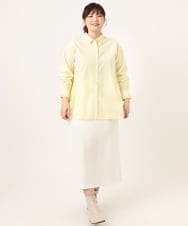 OLBCD08109 eur3(エウルキューブ) 【WEB先行販売】【大きいサイズ】レイヤード風ドロップショルダーシャツ ライトイエロー(20)