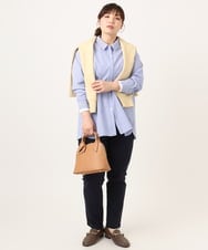 OLBCD08109 eur3(エウルキューブ) 【WEB先行販売】【大きいサイズ】レイヤード風ドロップショルダーシャツ ブルー(55)