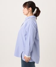 OLBCD08109 eur3(エウルキューブ) 【WEB先行販売】【大きいサイズ】レイヤード風ドロップショルダーシャツ ブルー(55)