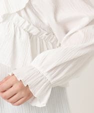 OLBCD12099 eur3(エウルキューブ) 【WEB先行販売】【大きいサイズ】2WAYフリルギャザーブラウス ホワイト(90)