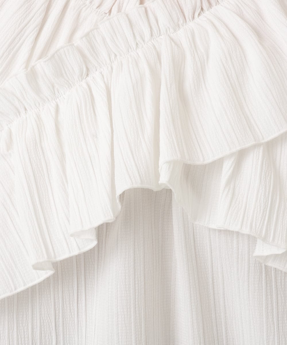 OLBCD12099 eur3(エウルキューブ) 【WEB先行販売】【大きいサイズ】2WAYフリルギャザーブラウス ホワイト(90)