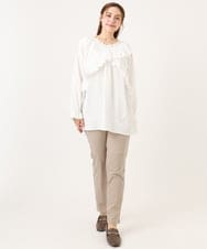 OLBCD12099 eur3(エウルキューブ) 【WEB先行販売】【大きいサイズ】2WAYフリルギャザーブラウス ホワイト(90)