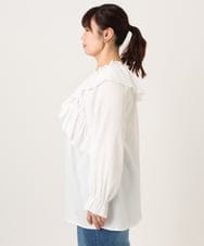 OLBCD12099 eur3(エウルキューブ) 【WEB先行販売】【大きいサイズ】2WAYフリルギャザーブラウス ホワイト(90)
