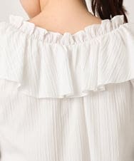OLBCD12099 eur3(エウルキューブ) 【WEB先行販売】【大きいサイズ】2WAYフリルギャザーブラウス ホワイト(90)