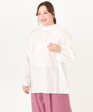 OLBDA01099 eur3(エウルキューブ) 【大きいサイズ/11号サイズあり】フリルリボンブラウス アイボリー(80)