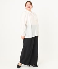OLBDA01099 eur3(エウルキューブ) 【大きいサイズ/11号サイズあり】フリルリボンブラウス アイボリー(80)