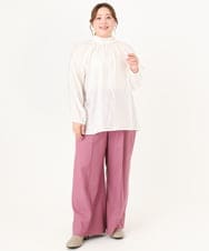 OLBDA01099 eur3(エウルキューブ) 【大きいサイズ/11号サイズあり】フリルリボンブラウス アイボリー(80)