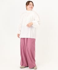 OLBDA01099 eur3(エウルキューブ) 【大きいサイズ/11号サイズあり】フリルリボンブラウス アイボリー(80)