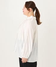 OLBDA01099 eur3(エウルキューブ) 【大きいサイズ/11号サイズあり】フリルリボンブラウス アイボリー(80)