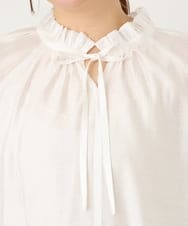 OLBDA01099 eur3(エウルキューブ) 【大きいサイズ/11号サイズあり】フリルリボンブラウス アイボリー(80)