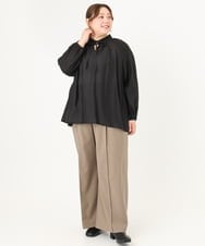 OLBDA01099 eur3(エウルキューブ) 【大きいサイズ/11号サイズあり】フリルリボンブラウス ブラック(94)