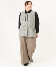 OLBDA01099 eur3(エウルキューブ) 【大きいサイズ/11号サイズあり】フリルリボンブラウス ブラック(94)