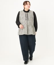 OLBDA01099 eur3(エウルキューブ) 【大きいサイズ/11号サイズあり】フリルリボンブラウス ブラック(94)