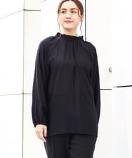 OLBDA01099 eur3(エウルキューブ) 【大きいサイズ/11号サイズあり】フリルリボンブラウス ブラック(94)