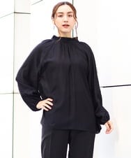 OLBDA01099 eur3(エウルキューブ) 【大きいサイズ/11号サイズあり】フリルリボンブラウス ブラック(94)