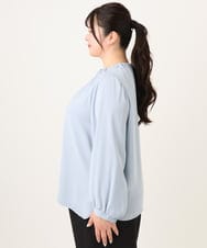 OLBDA02079 eur3(エウルキューブ) 【大きいサイズ/11号サイズあり】タックパールブラウス ライトブルー(50)