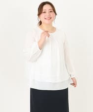 OLBDA07079 eur3(エウルキューブ) 【大きいサイズ/11号サイズあり】2WAYジョーゼットブラウス ホワイト(90)