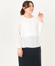 OLBDA07079 eur3(エウルキューブ) 【大きいサイズ/11号サイズあり】2WAYジョーゼットブラウス ホワイト(90)