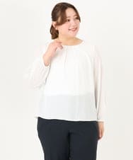 OLBDA07079 eur3(エウルキューブ) 【大きいサイズ/11号サイズあり】2WAYジョーゼットブラウス ホワイト(90)