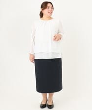 OLBDA07079 eur3(エウルキューブ) 【大きいサイズ/11号サイズあり】2WAYジョーゼットブラウス ホワイト(90)