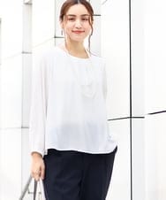 OLBDA07079 eur3(エウルキューブ) 【大きいサイズ/11号サイズあり】2WAYジョーゼットブラウス ホワイト(90)