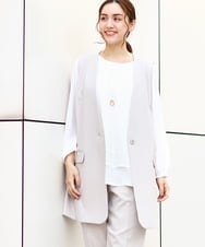 OLBDA07079 eur3(エウルキューブ) 【大きいサイズ/11号サイズあり】2WAYジョーゼットブラウス ホワイト(90)