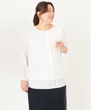 OLBDA07079 eur3(エウルキューブ) 【大きいサイズ/11号サイズあり】2WAYジョーゼットブラウス ホワイト(90)