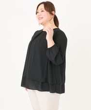 OLBDA07079 eur3(エウルキューブ) 【大きいサイズ/11号サイズあり】2WAYジョーゼットブラウス ブラック(94)