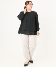 OLBDA07079 eur3(エウルキューブ) 【大きいサイズ/11号サイズあり】2WAYジョーゼットブラウス ブラック(94)