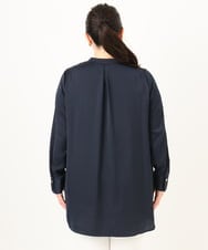 OLBDA09099 eur3(エウルキューブ) 【大きいサイズ】サテンヨークデザインブラウス ネイビー(57)