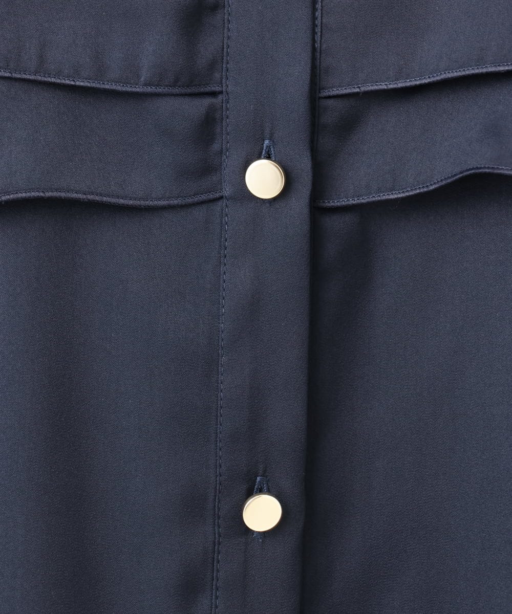OLBDA09099 eur3(エウルキューブ) 【大きいサイズ】サテンヨークデザインブラウス ネイビー(57)