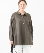 OLBDA11109 eur3(エウルキューブ) 【大きいサイズ】プルオーバーシャツ カーキ(36)