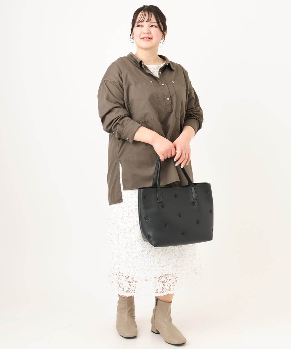 OLBDA11109 eur3(エウルキューブ) 【大きいサイズ】プルオーバーシャツ カーキ(36)