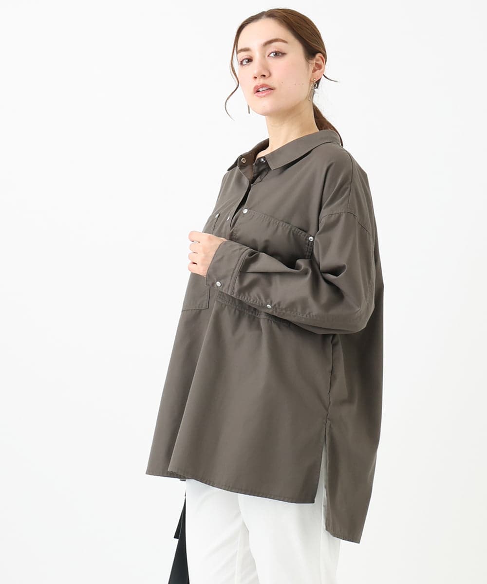 OLBDA11109 eur3(エウルキューブ) 【大きいサイズ】プルオーバーシャツ カーキ(36)