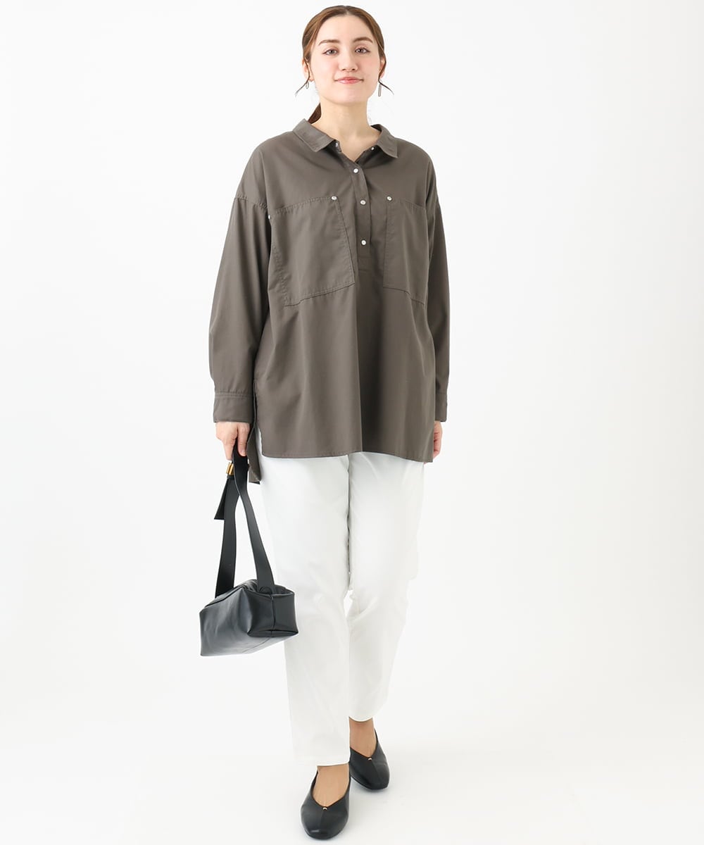 OLBDA11109 eur3(エウルキューブ) 【大きいサイズ】プルオーバーシャツ カーキ(36)