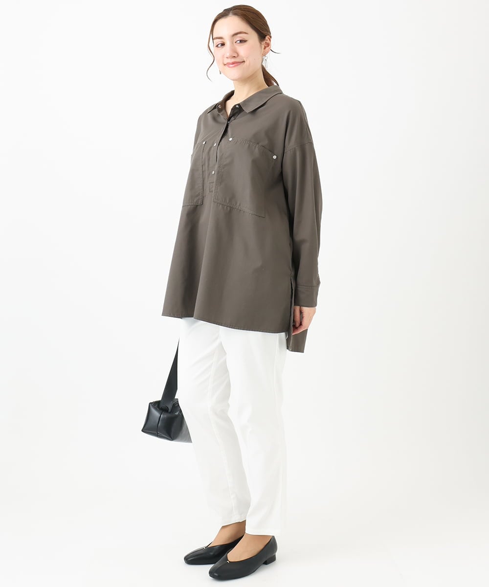 OLBDA11109 eur3(エウルキューブ) 【大きいサイズ】プルオーバーシャツ カーキ(36)