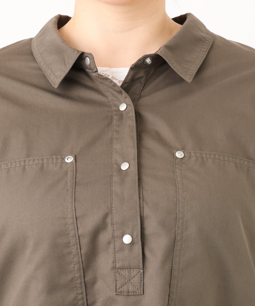 OLBDA11109 eur3(エウルキューブ) 【大きいサイズ】プルオーバーシャツ カーキ(36)