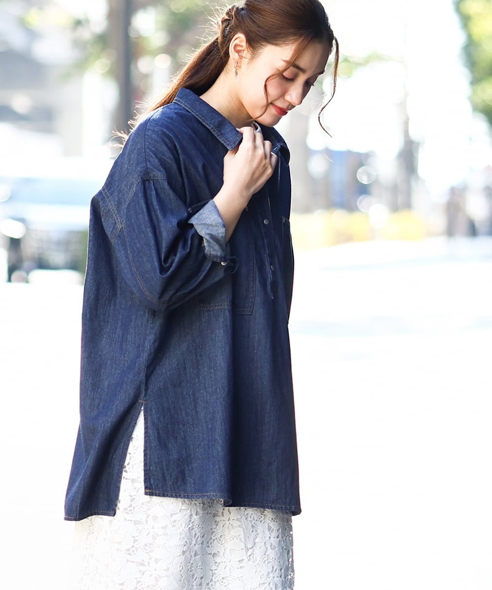 OLBDA11109 eur3(エウルキューブ) 【大きいサイズ】プルオーバーシャツ ネイビー(57)