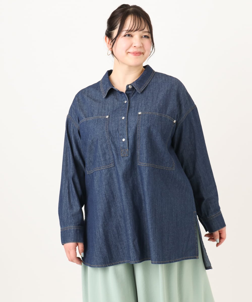 OLBDA11109 eur3(エウルキューブ) 【大きいサイズ】プルオーバーシャツ ネイビー(57)