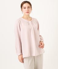 OLBDD04089 eur3(エウルキューブ) 【WEB先行販売】【大きいサイズ/11号サイズあり】ジョーゼットタックブラウス ライトピンク(01)