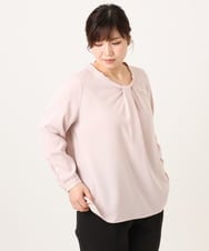 OLBDD04089 eur3(エウルキューブ) 【WEB先行販売】【大きいサイズ/11号サイズあり】ジョーゼットタックブラウス ライトピンク(01)