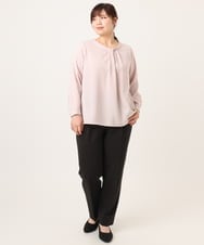 OLBDD04089 eur3(エウルキューブ) 【WEB先行販売】【大きいサイズ/11号サイズあり】ジョーゼットタックブラウス ライトピンク(01)