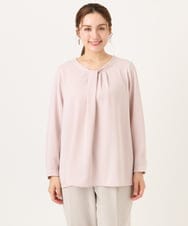 OLBDD04089 eur3(エウルキューブ) 【WEB先行販売】【大きいサイズ/11号サイズあり】ジョーゼットタックブラウス ライトピンク(01)