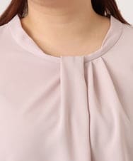 OLBDD04089 eur3(エウルキューブ) 【大きいサイズ/11号サイズあり】ジョーゼットタックブラウス ライトピンク(01)