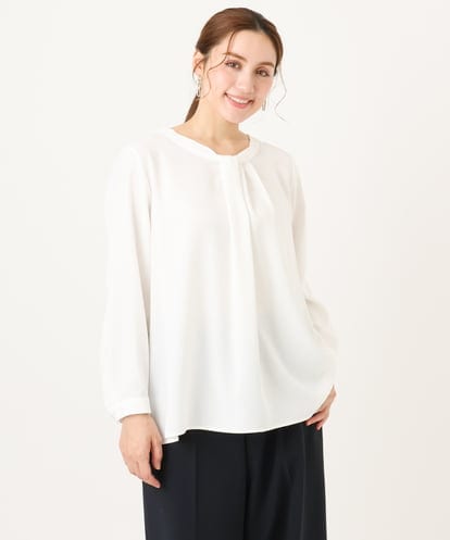 OLBDD04089 eur3 【WEB先行販売】【大きいサイズ/11号サイズあり】ジョーゼットタックブラウス