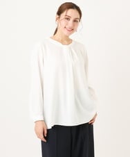 OLBDD04089 eur3(エウルキューブ) 【WEB先行販売】【大きいサイズ/11号サイズあり】ジョーゼットタックブラウス ホワイト(90)