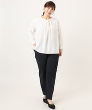 OLBDD04089 eur3(エウルキューブ) 【WEB先行販売】【大きいサイズ/11号サイズあり】ジョーゼットタックブラウス ホワイト(90)