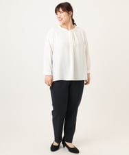OLBDD04089 eur3(エウルキューブ) 【WEB先行販売】【大きいサイズ/11号サイズあり】ジョーゼットタックブラウス ホワイト(90)