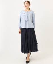 OLBDD05089 eur3(エウルキューブ) 【大きいサイズ/11号サイズあり】マルチWAYブラウス ライトブルー(50)