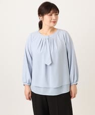 OLBDD05089 eur3(エウルキューブ) 【大きいサイズ/11号サイズあり】マルチWAYブラウス ライトブルー(50)